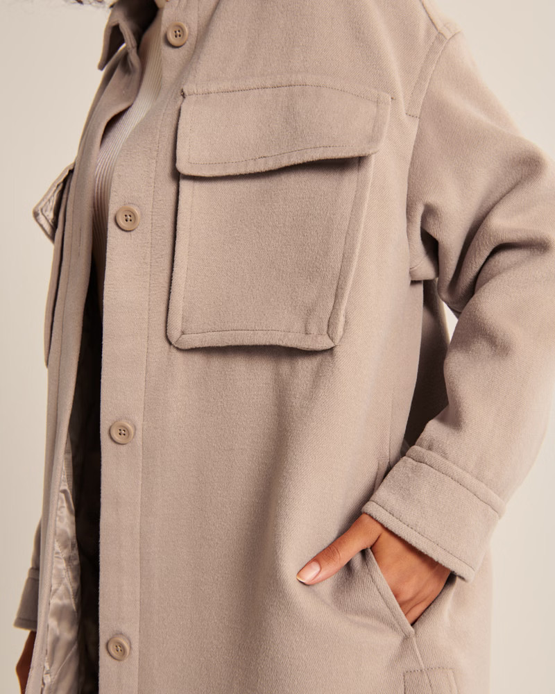 Oversized Cozy Shirt Jacket | Abercrombie & Fitch (US)