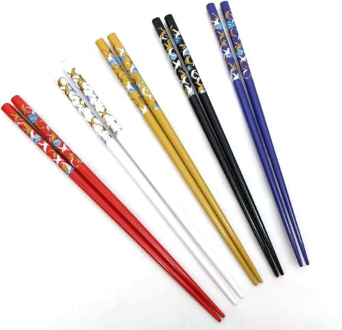 JapanBargain, 2 Pack of 5-Pair Reusable Bamboo Chopsticks Set, Japanese Wooden Chop Sticks with Anti-Slip Tips, Natural Wood Chopstick for Sushi, Ramen, Noodles, Asian Meals, Dishwasher Safe | Amazon (US)