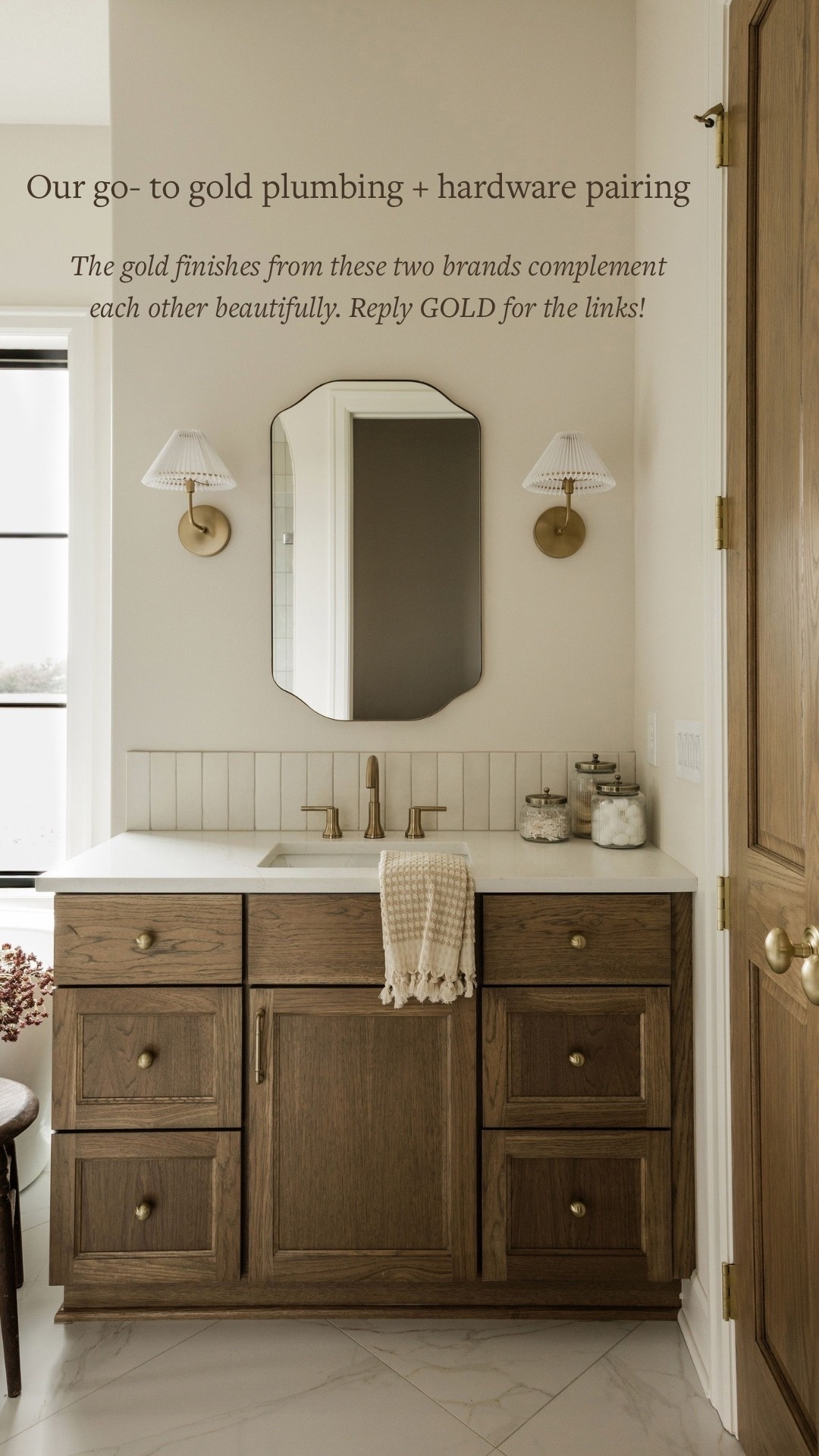 Delta champagne bronze and Top Knobs honey bronze is our go-to for coordinating gold plumbing + hardware✨

#LTKHome