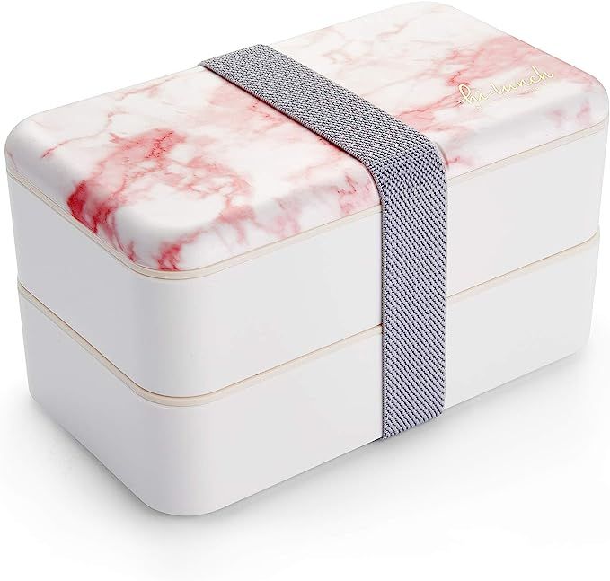 Japanese Bento Box, All-in-One Stackable Bento Lunch Box Container - Sleek and Modern Bento-Style... | Amazon (US)