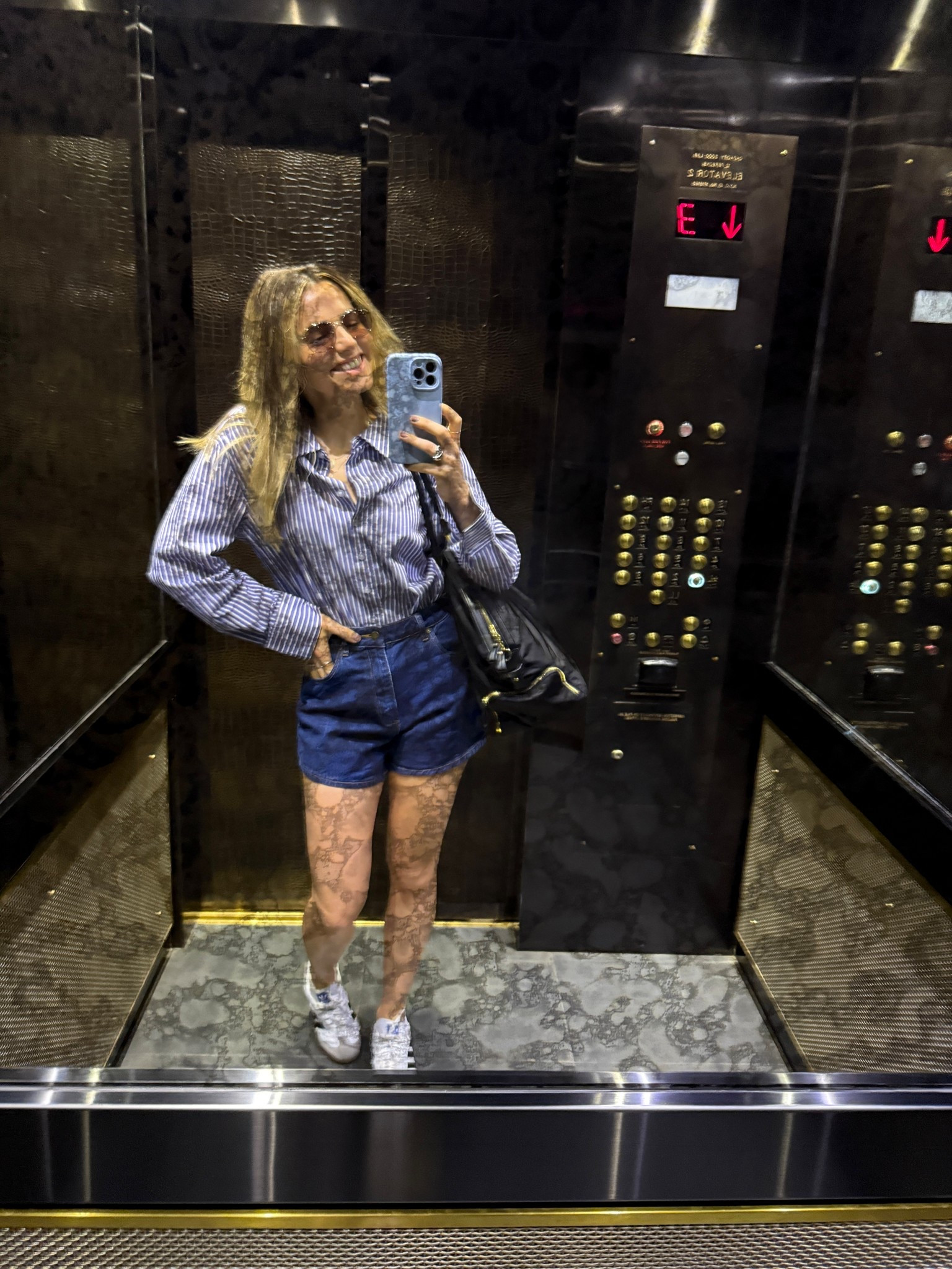 brooklyn mornings in my uniform 🤍 there’s something about a striped button down + dark denim combo that never misses. these retro high-waist shorts have a great structured fit, and i love pairing them with my vegan sambas for that sporty, classic vibe.

wearing a size small in both pieces. the button down is soft + relaxed, and the denim has that vintage-inspired look but feels super comfy. easy, timeless, and perfect for a work remote day or weekend coffee run ☕️

#brooklynstyle #everydaystyle #retrostyle #capsulewardrobe #effortlessstyle 

#LTKStyleTip #LTKTravel #LTKWorkwear