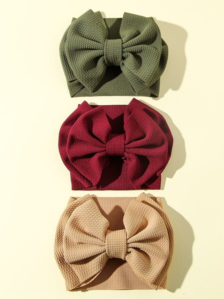 3pcs Baby Bow Decor Hair Band | SHEIN