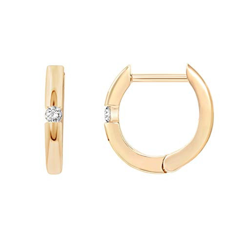 PAVOI 14K Gold Plated Cubic Zirconia Huggie Hoop Earrings for Women - 925 Sterling Silver Posts S... | Amazon (US)