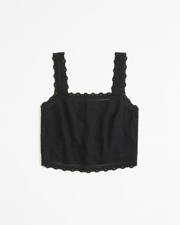 Women's Linen-Blend Tie-Back Squareneck Top | Women's Tops | Abercrombie.com | Abercrombie & Fitch (US)