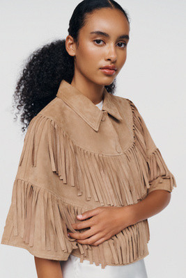 Suede Fringe Cape Jacket | Anthropologie (US)