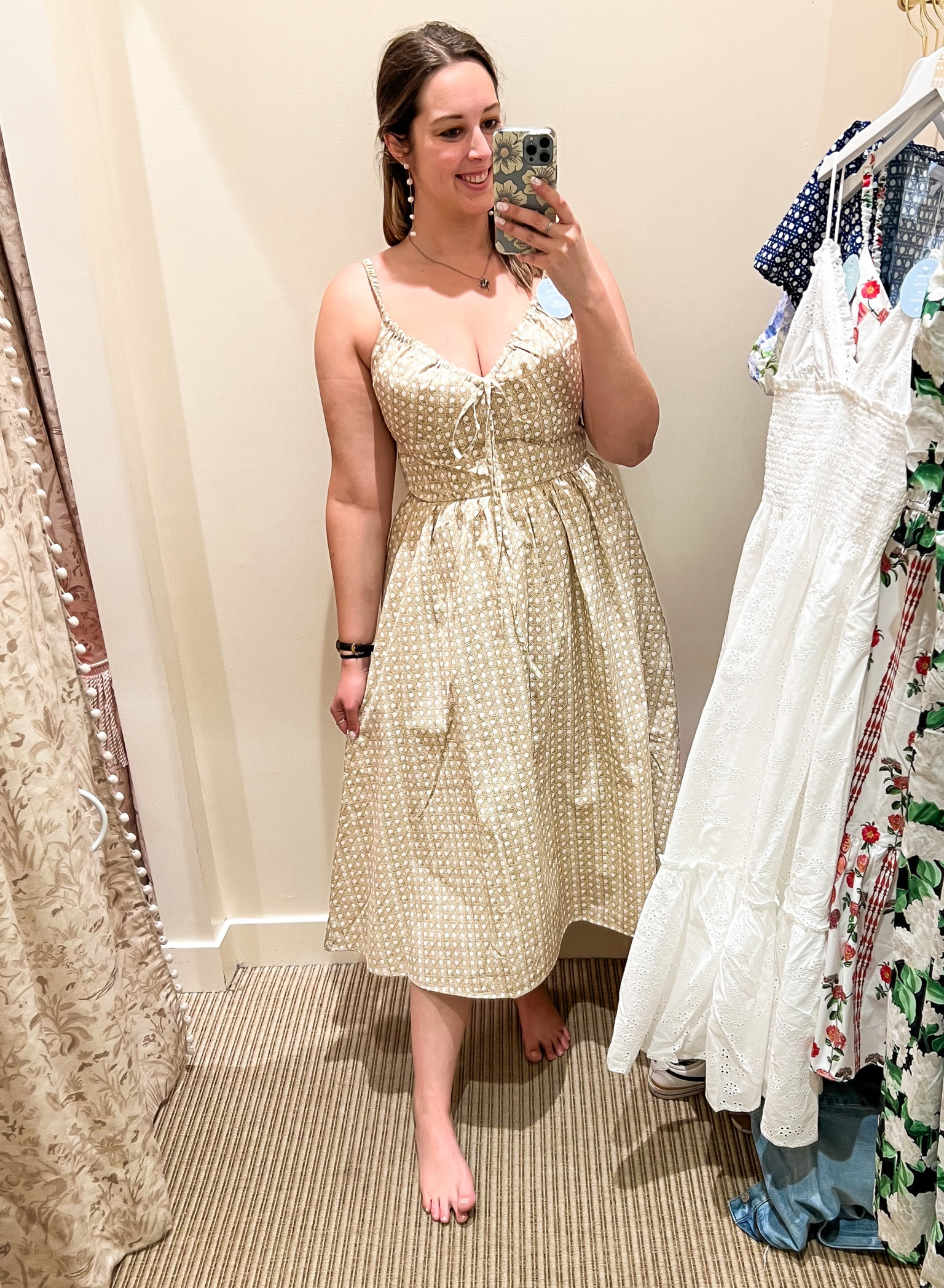 Hill house home Juliana dress is sand basket weave (size large) just like the Ophelia just without sleeves 

Midsize, midsize outfit, size 10, ootd, Outfit inspo, hill house, hill house home, grandmillenial style, grandmillenial Outfit, summer dress, wedding guest dress, under $200 dress, 

#LTKstyletip #LTKSeasonal #LTKFind