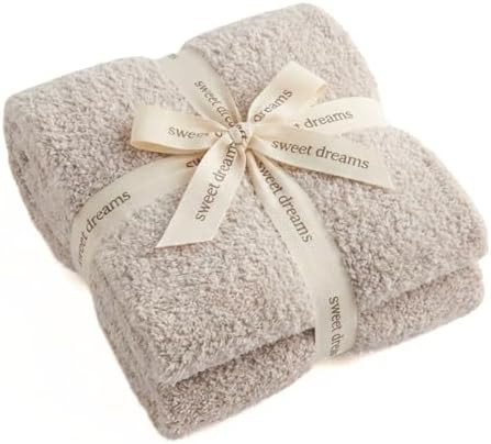 Unboxme Sweet Dreams Cozy Soft Throw Blanket 54" x 72", Warm Fluffy Fleece No Shedding, Taupe for... | Amazon (US)