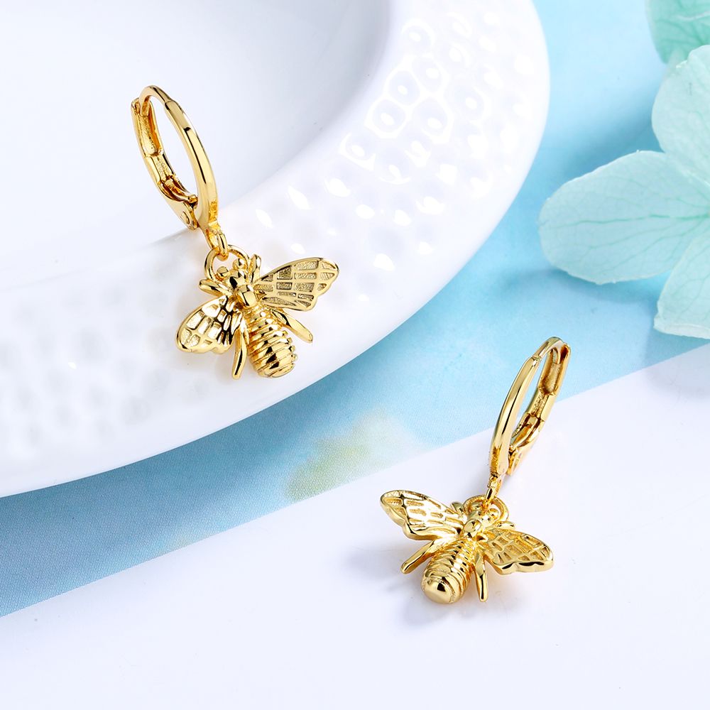 14K Gold Bee Huggie Earrings | Walmart (US)