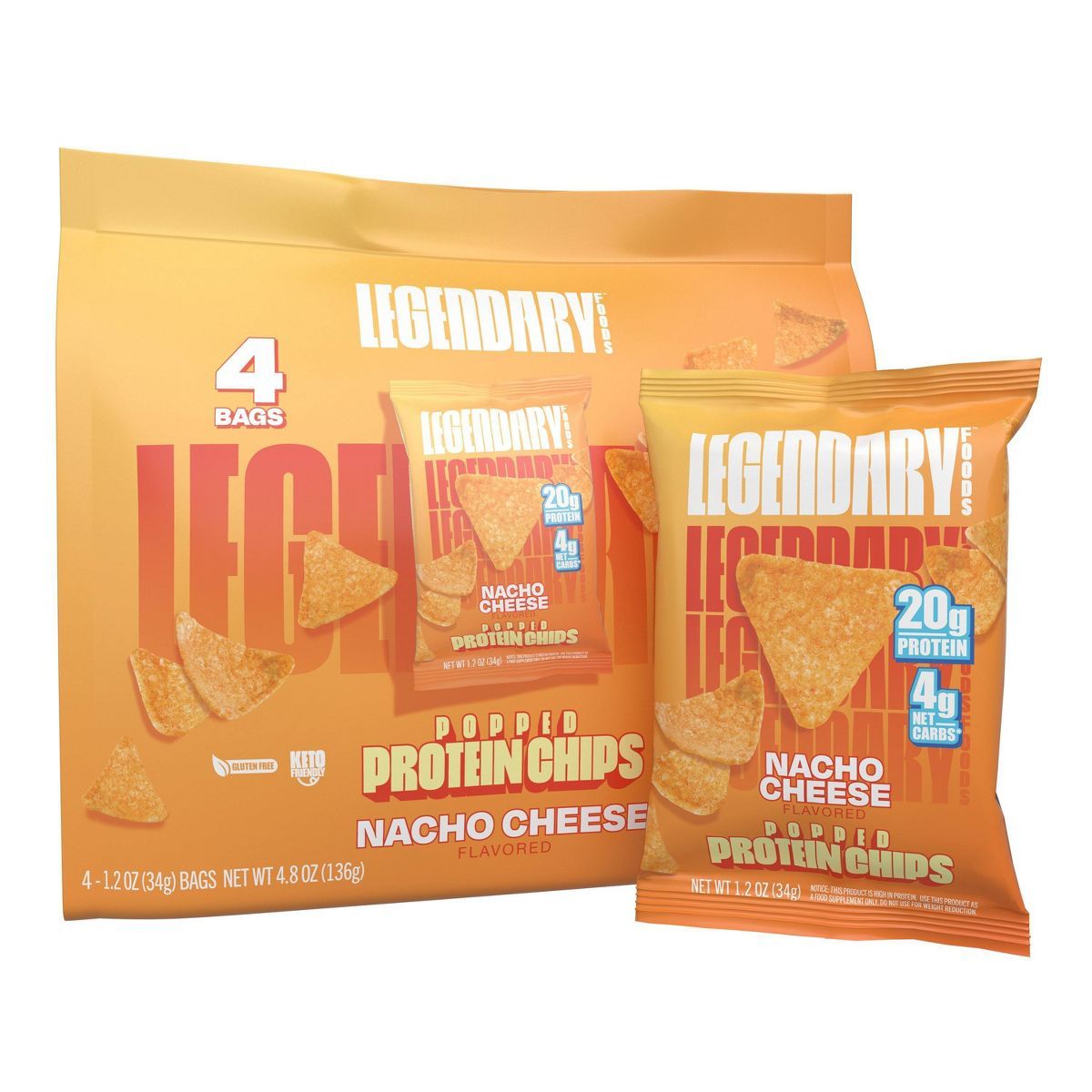 Legendary Foods Popped Chips - Nacho Cheese - 4.8oz | Target