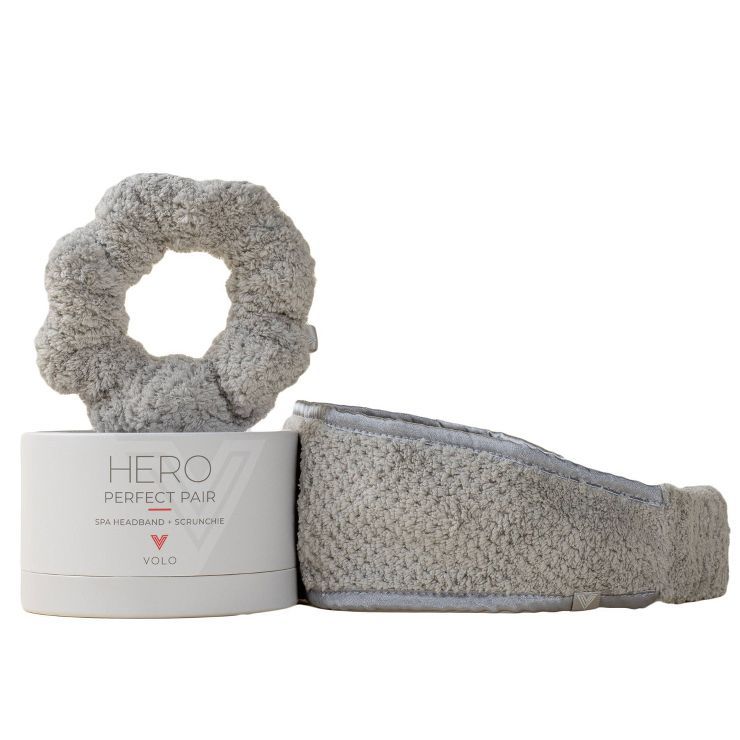 VOLO Beauty Perfect Pair Scrunchie and Headband - Luna Gray | Target