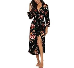 VINTATRE Women Kimono Robes Long Knit Bathrobe Lightweight Soft Knit Sleepwear V-neck... | Amazon (US)