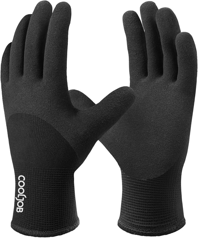 COOLJOB Waterproof Winter Work Gloves for Men Women with Grip, Thermal Fleece Lined, 3/4 Latex Co... | Amazon (CA)