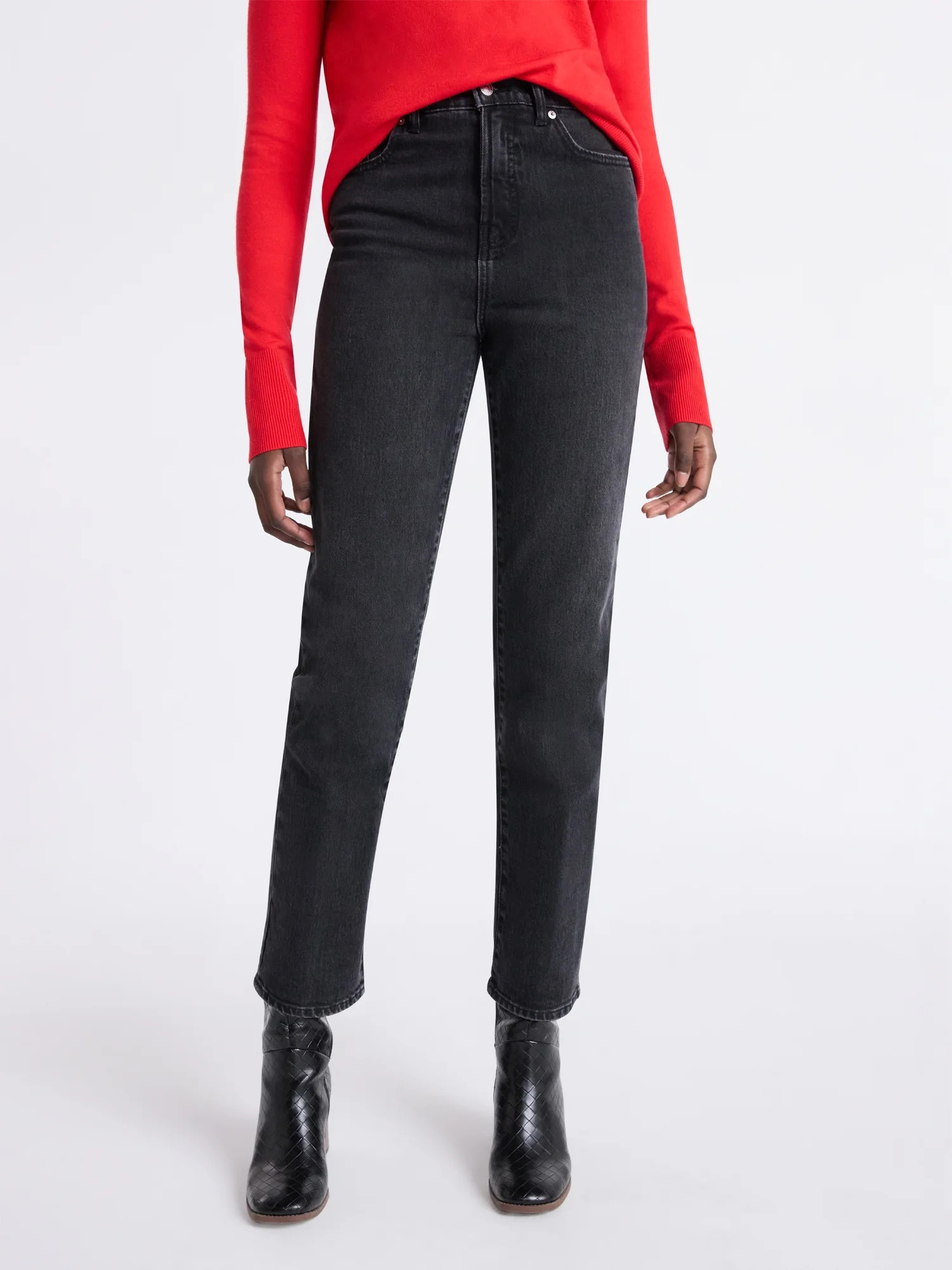 Free Assembly Women's and Women's Plus High Rise Straight Jeans, 30" Inseam, Sizes 0-26W | Walmart (US)