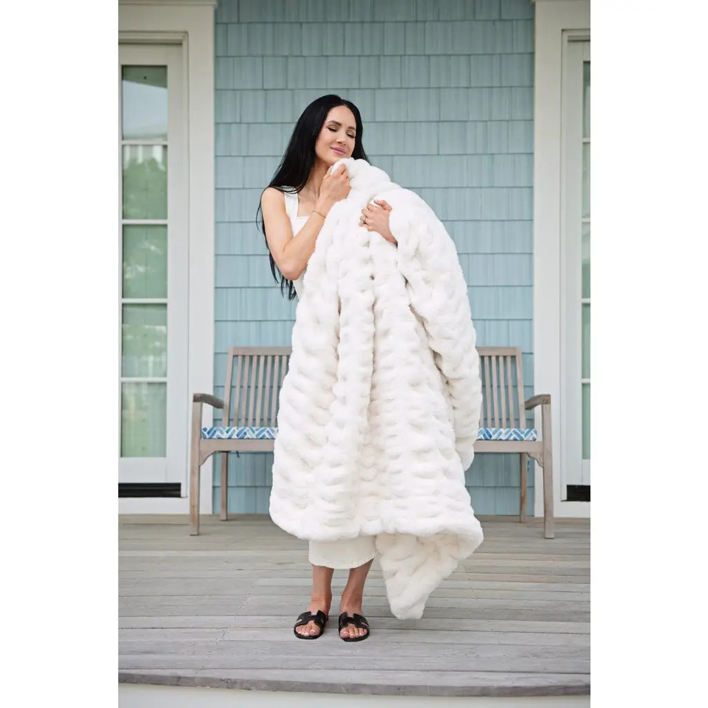 Minky Couture Hugs Cream Blanket at Nordstrom, Size Medium | Nordstrom