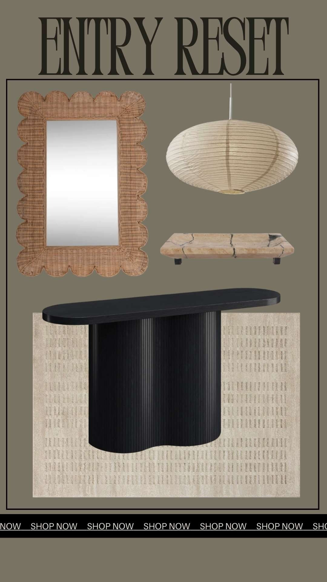 Entry Reset: Natural Beauty

Woven Mirror, Marble Tray, Neutral Rug, Fluted Console.
 

 #LTKFallSale #LTKSeasonal #LTKHome