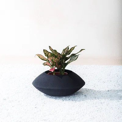 Handmade Cairn Bowl Indoor / Outdoor Metal Planter in Mocha Charcoal with drainage | Wayfair North America