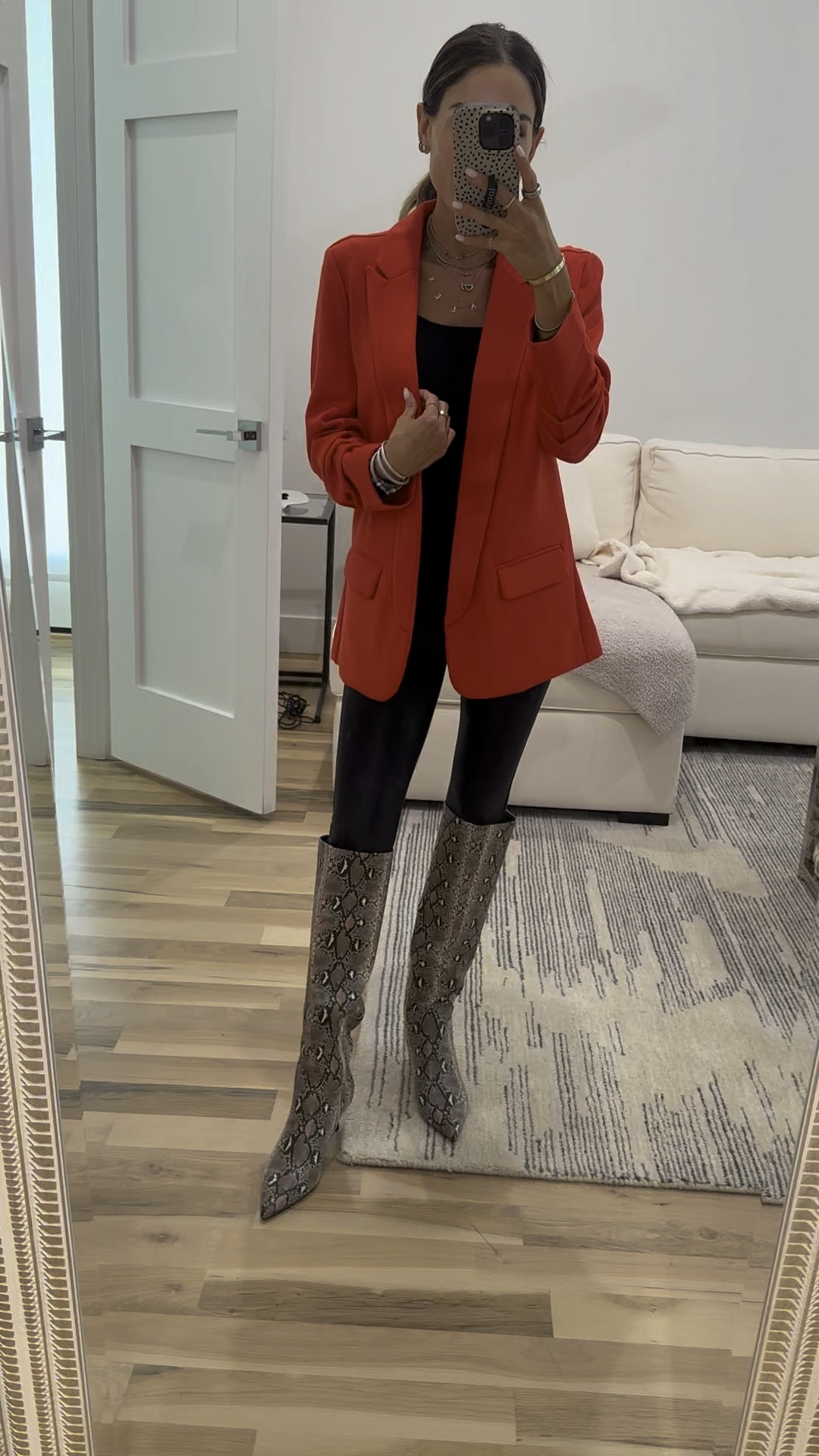 Red soft blazer size xs snakeskin boots size 7 under $100

#LTKSeasonal #LTKFindsUnder100 #LTKFindsUnder50