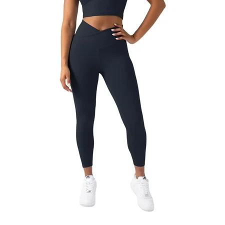 YITTY Active Women's UltraLuxe Crossover High-Waist Legging, Athleisure, 4-Way-Stretch, Deep Navy, M, 7/8 Length | Walmart (US)