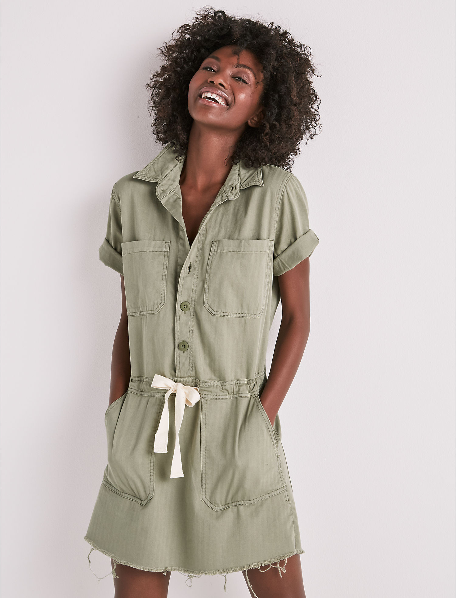 Drawstring Dress In Sage Fray | Lucky Brand | Lucky Brand