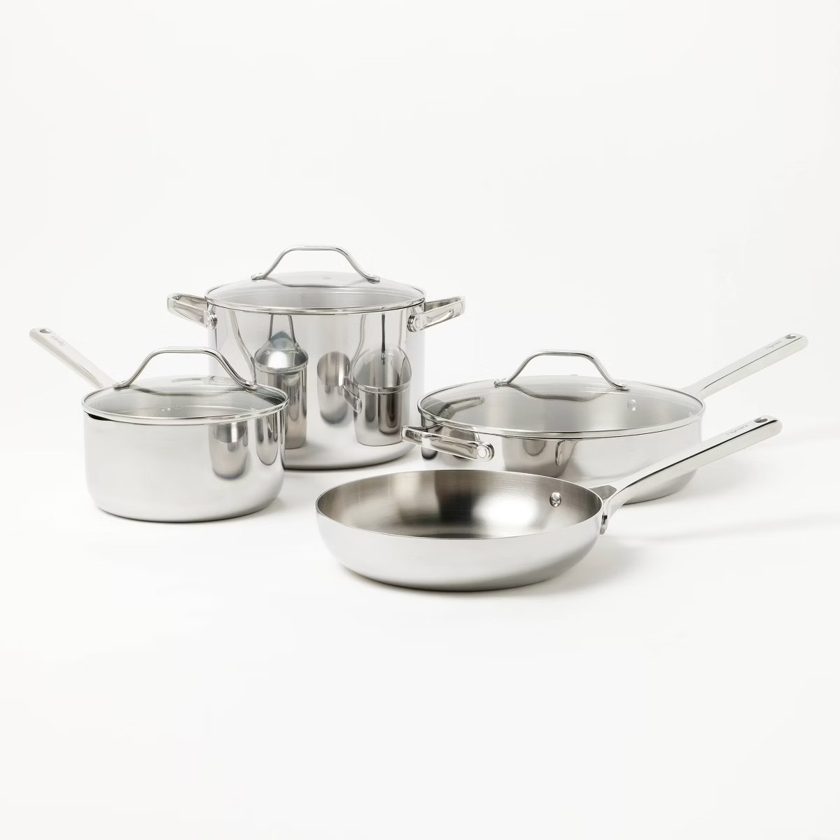 7pc Stainless Steel Cookware Set Silver - Figmint™ | Target
