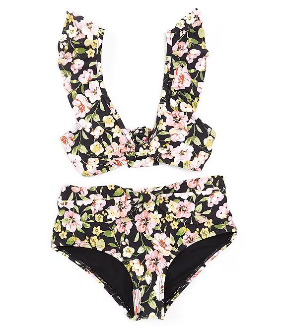 GB Big Girls 7-16 Sleeveless Flounce Bralette Floral Two-Piece Swimsuit | Dillard's | Dillard's