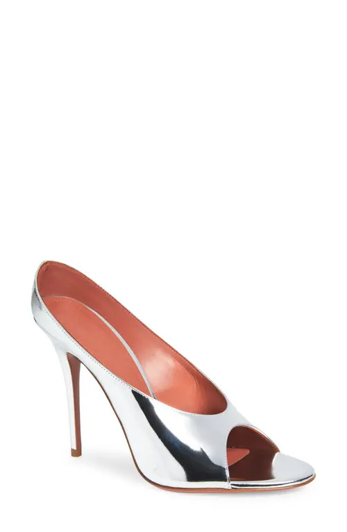 Amina Muaddi Anok Metallic Sandal in Mirror Silver at Nordstrom, Size 10.5Us | Nordstrom