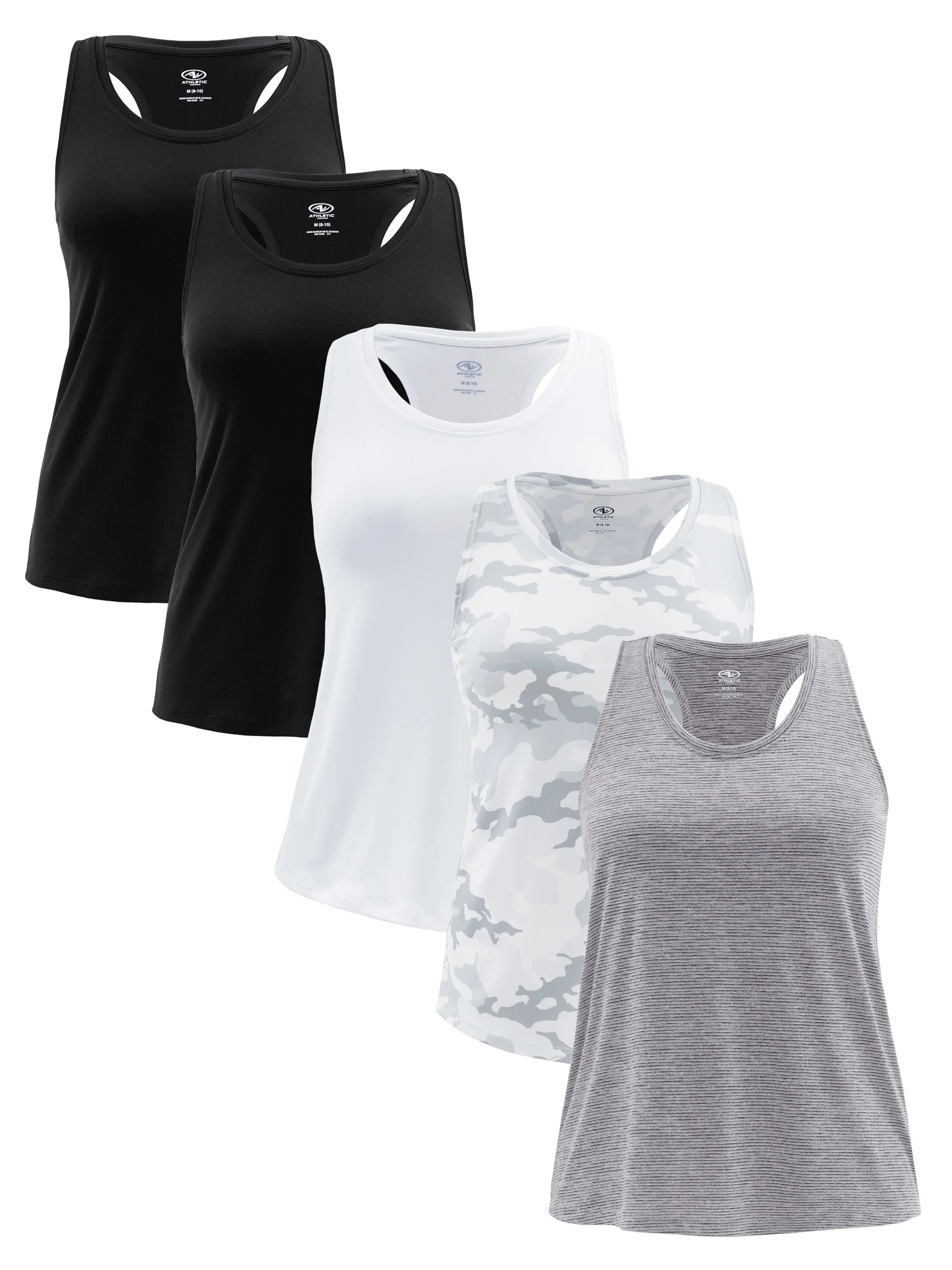 Athletic Works Women's Core Active Racerback Tank Top, 5-Pack | Walmart (US)