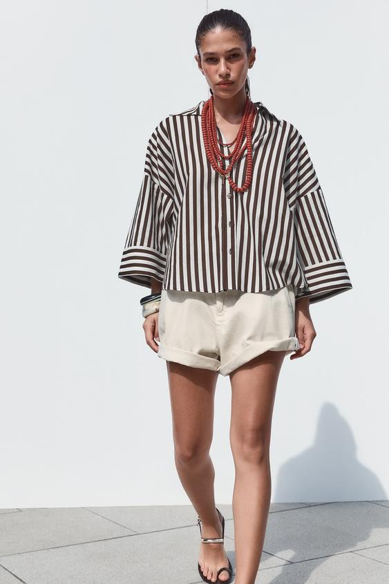 WIDE SLEEVE LINEN SHIRT | Zara US