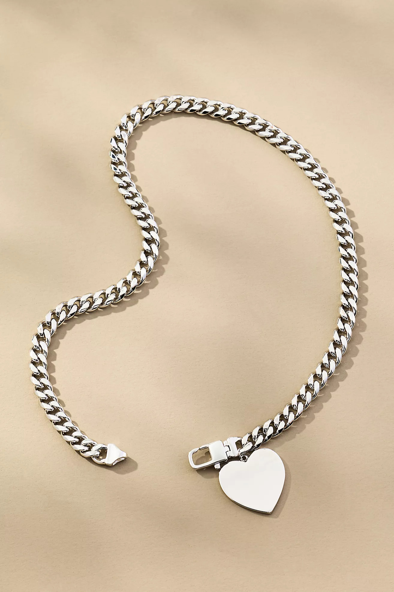 Melinda Maria Julian XL Heart Cuban Chain Necklace | Anthropologie (US)