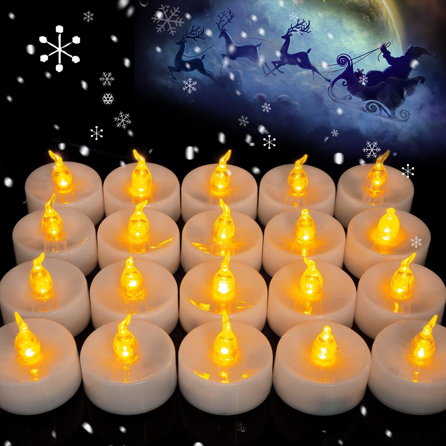 Homemory LED Candles, 24PCS Tea Lights Battery Operated, Lasts 3X Longer 150Hours, Flameless Flic... | Amazon (US)