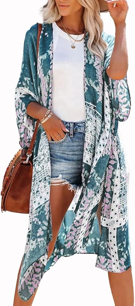 Women's Kimono Swimsuit Coverups Summer Beach Casual Loose Cardigans for Swimwear | Amazon (US)