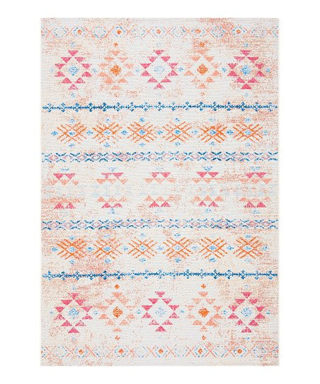 Ivory & Red Lennox Summer Rug | Zulily