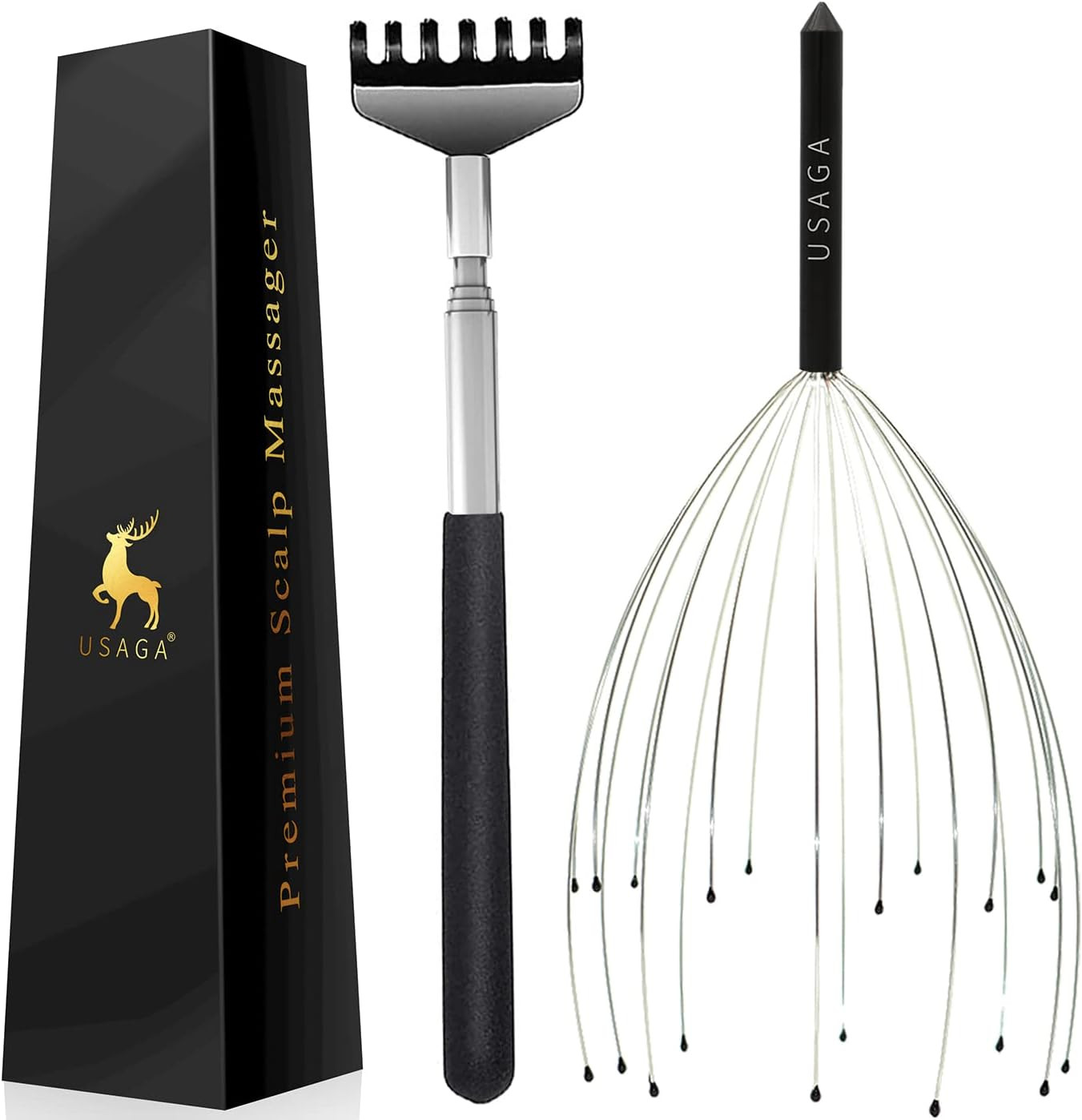 USAGA 20 Fingers Head Massager Scalp Scratcher Head Scratcher Extendable Back Scratcher for Head ... | Amazon (US)