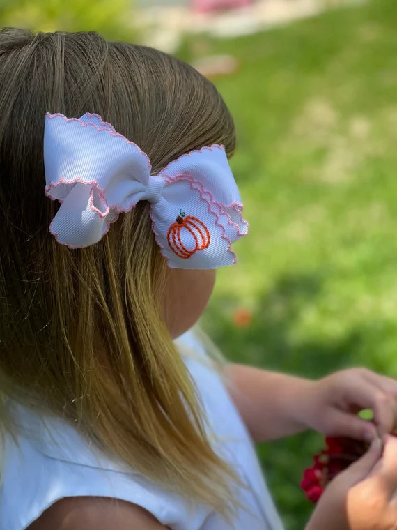 Pumpkin the VIA Bow Hand-embroidered Bow - Etsy | Etsy (US)