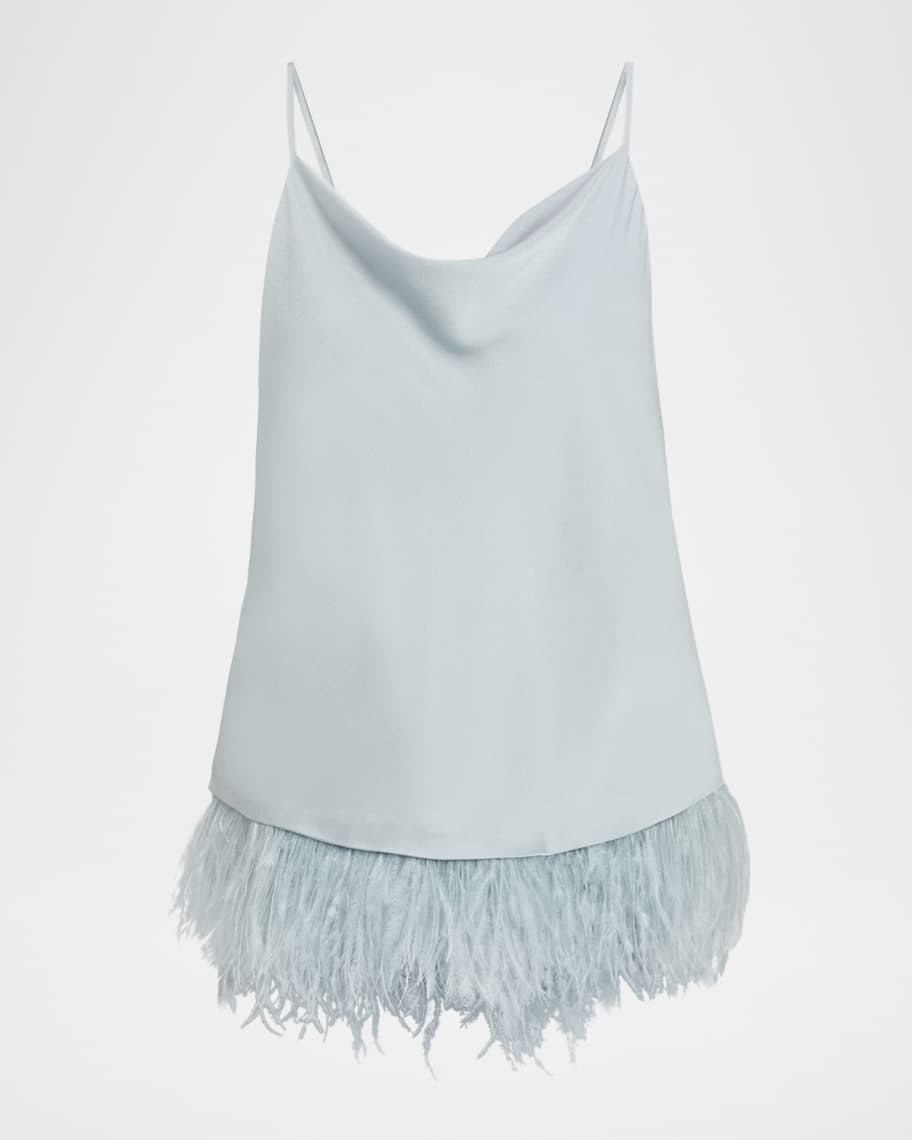 A.L.C. Eliza Feather Trimmed Camisole Top | Neiman Marcus