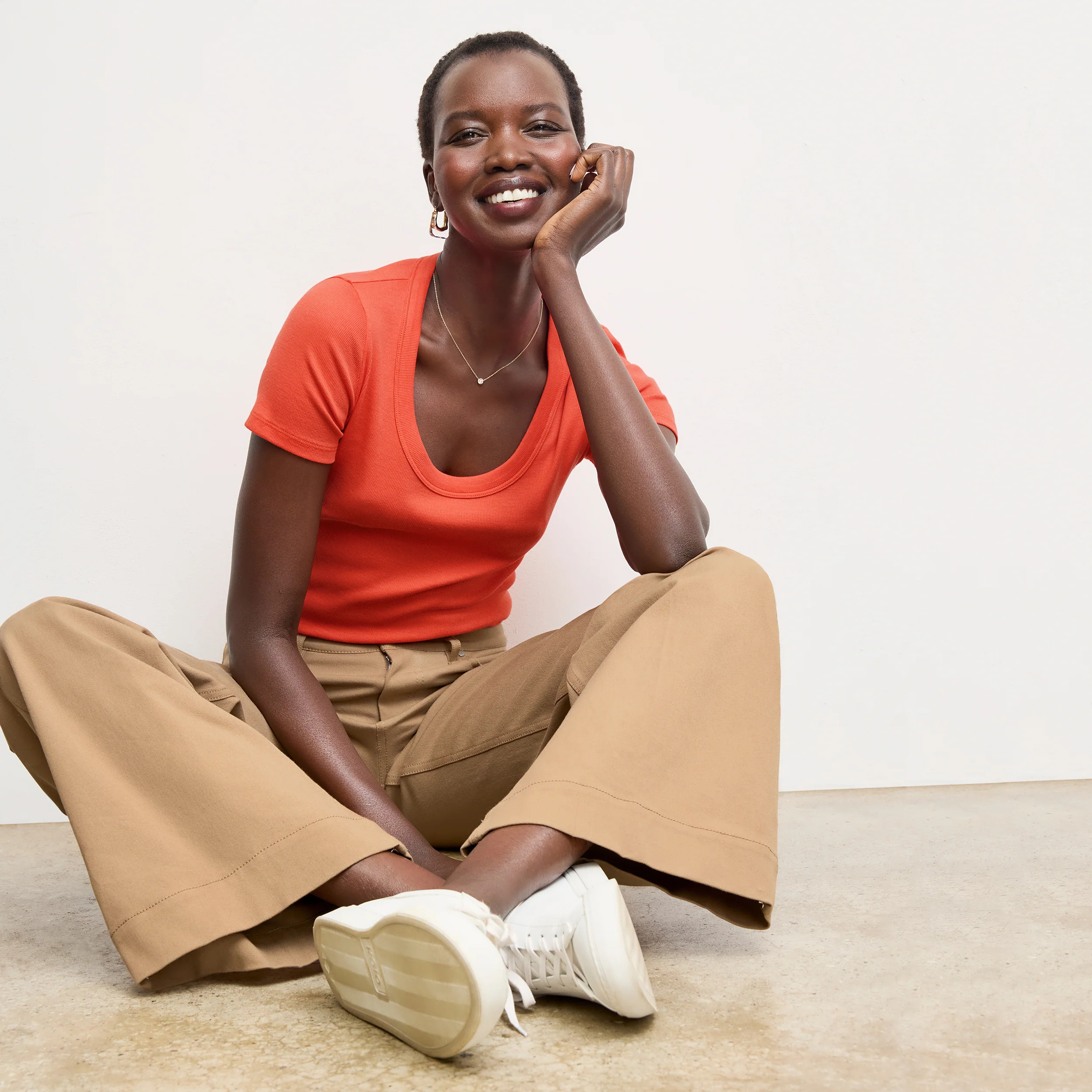 Avi Scoopneck T-Shirt - Organic Ribbed Pima Cotton :: Marmalade | MM LaFleur