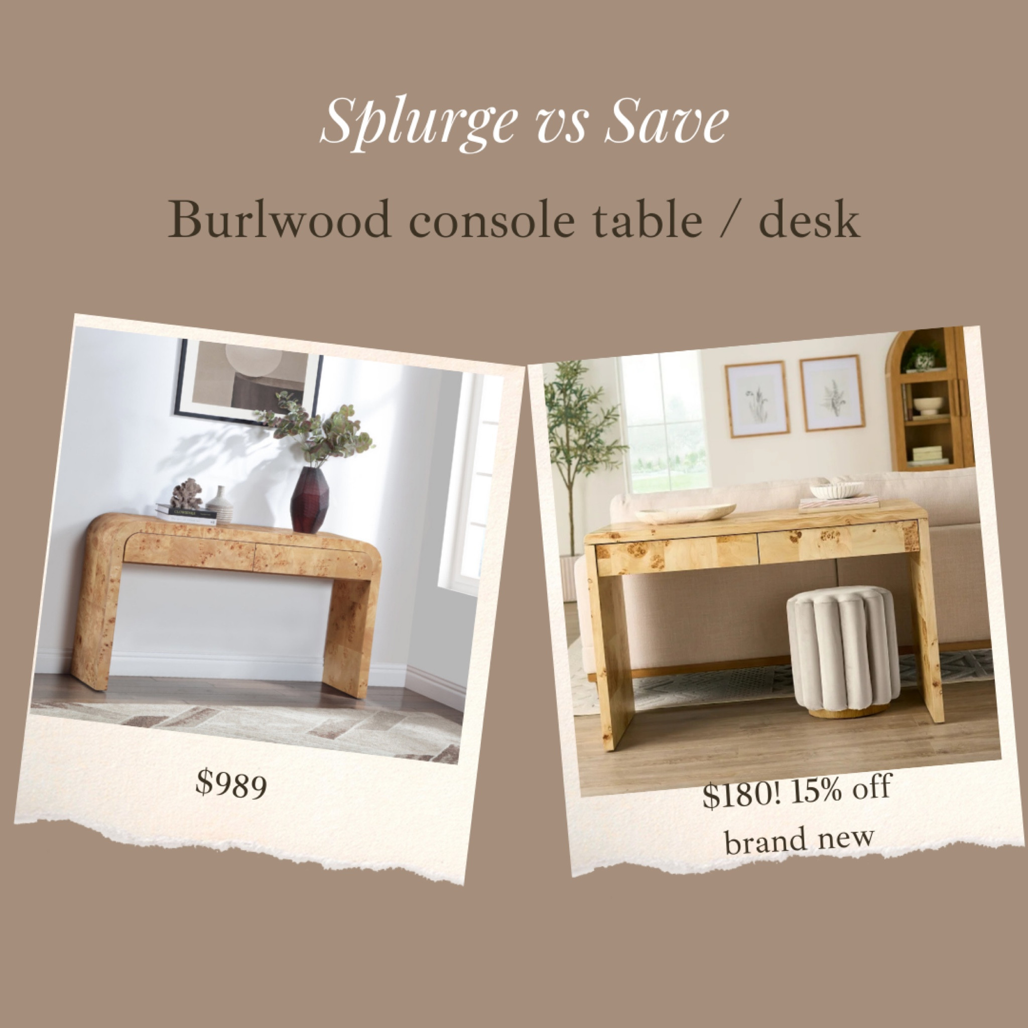 Brand new Walmart console table!!!!!! Can also be used as a desk! Best priced burlwood style co some I’ve ever found / I’ve never seen one with drawers for less than $700! 🙌🏻🙌🏻

#LTKStyleTip #LTKSaleAlert #LTKHome