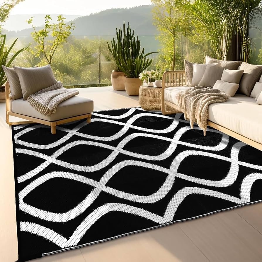 wikiwiki Outdoor Rug, 8x10ft Waterproof Reversible Mat Indoor Outdoor Rugs Carpet, Small Area Rug... | Amazon (US)