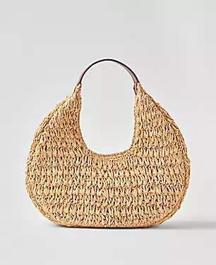 Raffia-Handle Shoulder Bag | Ann Taylor