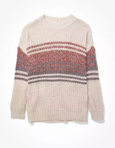 AE Oversized Striped Crew Neck Sweater | American Eagle Outfitters (US & CA)