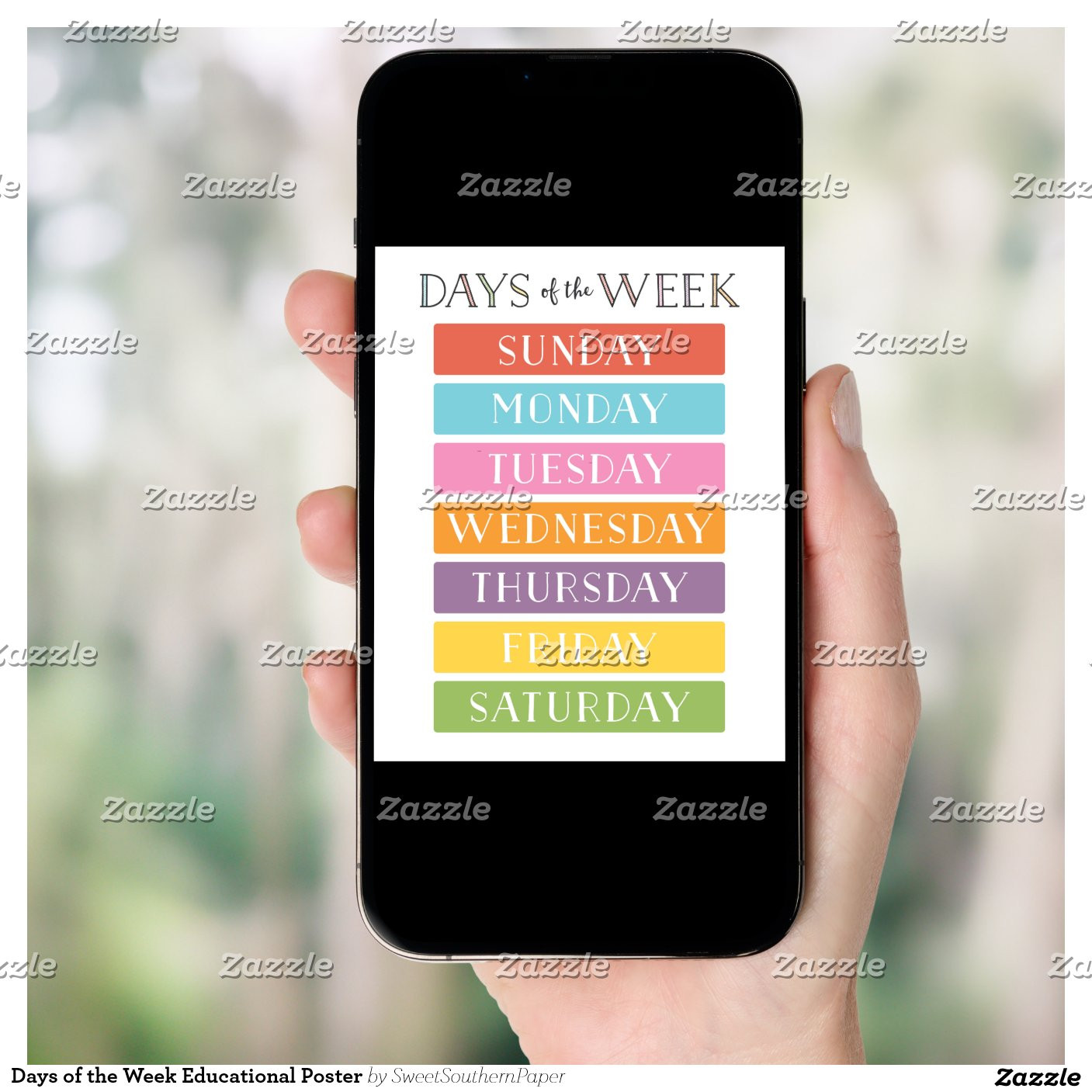 Days of the Week Educational Poster | Zazzle