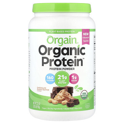Orgain, Organic Protein™ Powder, Plant Based, Chocolate Peanut Butter, 2.03 lb (920 g) | iHerb