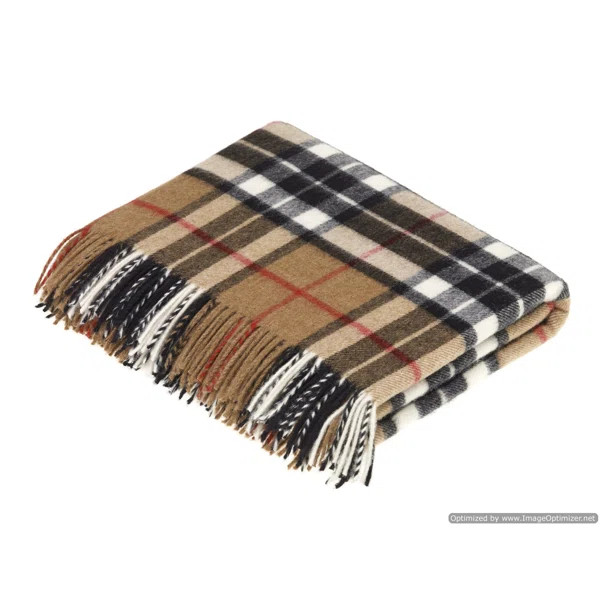 Brunell Camel Thompson Tartan Wool Throw | Wayfair North America