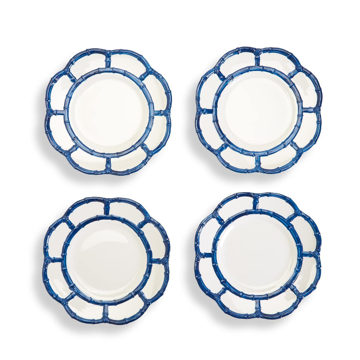 Two's Company Set of 4 Blue Bamboo Touch Accent Plate | Amazon (US)