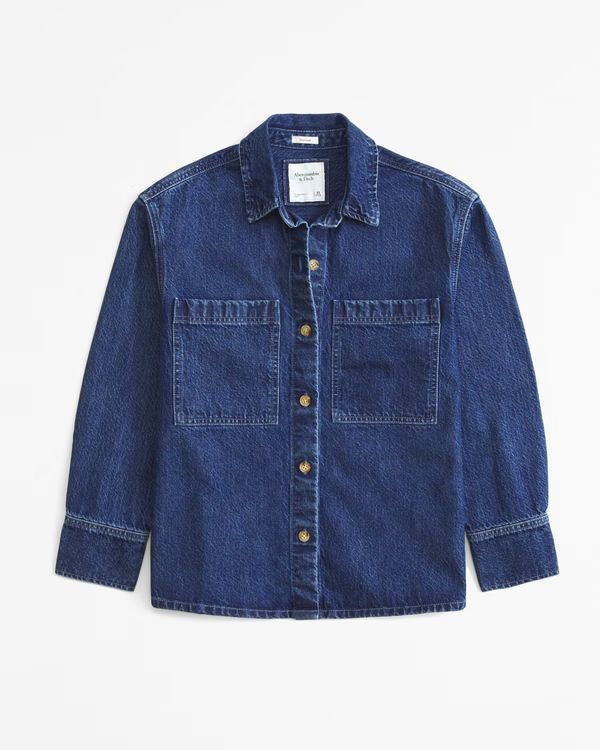 Women's Oversized Denim Shirt | Women's New Arrivals | Abercrombie.com | Abercrombie & Fitch (US)