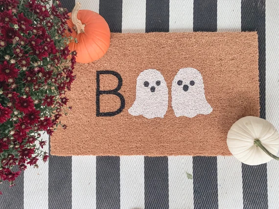 Boo Welcome Mat, Fall Decor, Doormat, Door mat, pumpkin season, pumpkin decor, Halloween Decor, n... | Etsy (US)