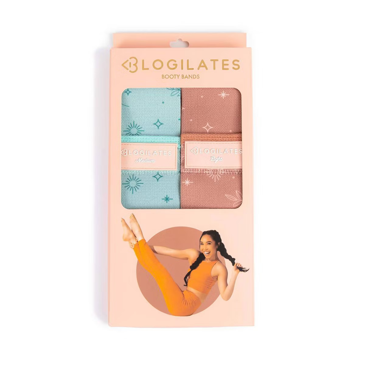 Blogilates Booty Resistance Bands 2pk - Peach Orange/Blue | Target