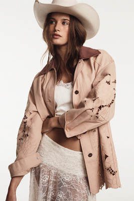 By Anthropologie Cotton Floral Cutwork Barn Jacket | Anthropologie (US)