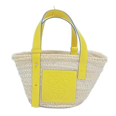 Auth LOEWE Basket Beige Yellow Palm Leaf Calf Skin Tote Bag  | eBay | eBay US