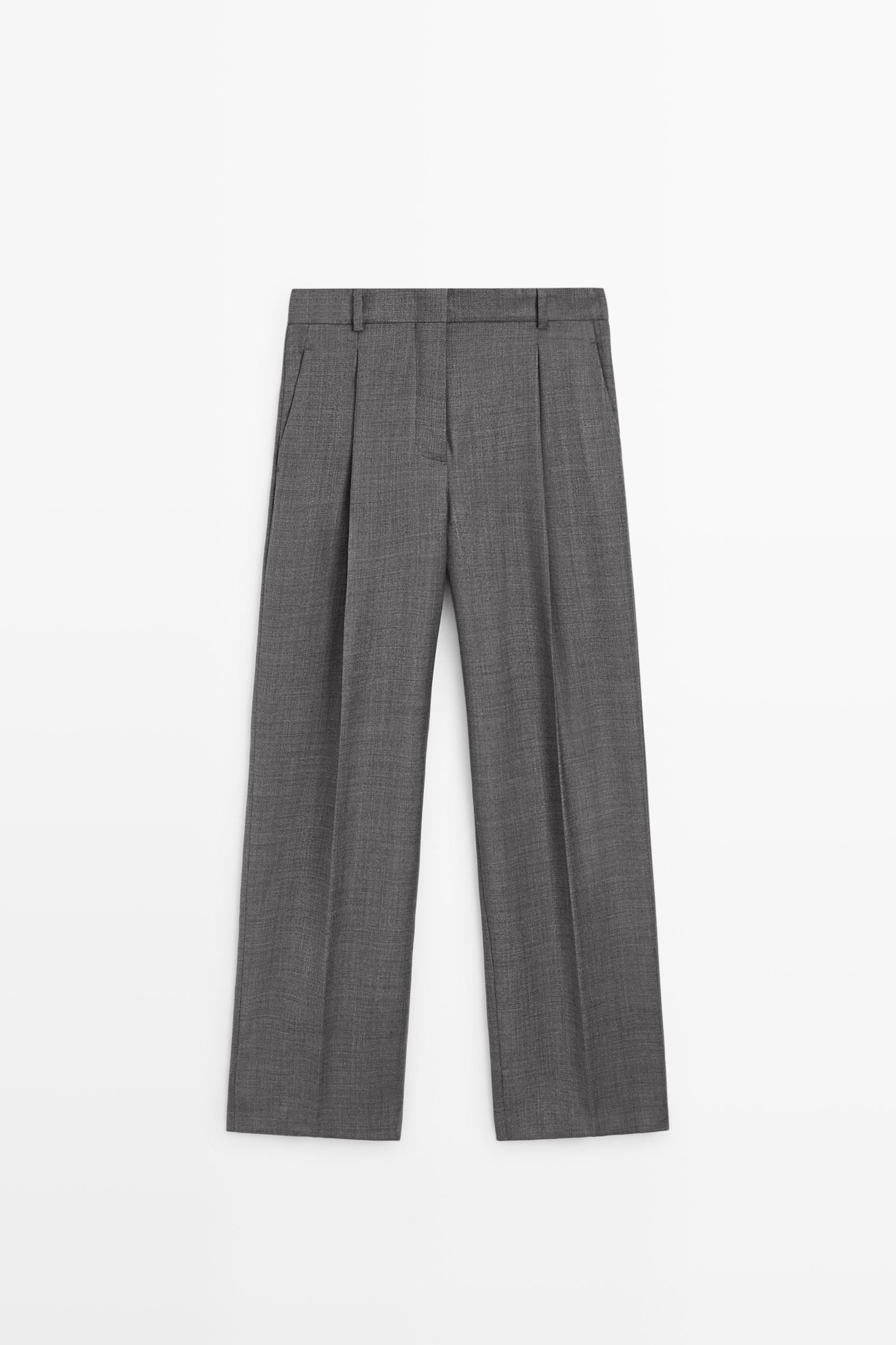 100% wool suit pants - DARK GREY | Massimo Dutti UK